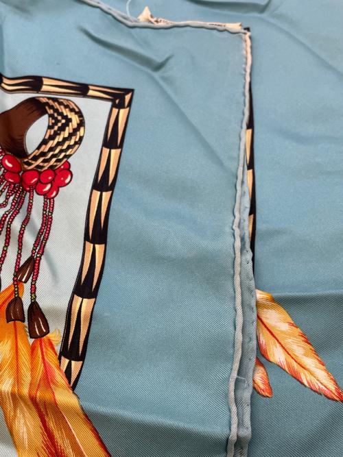 HERMES（エルメス）HERMES (エルメス) カレ　90　BRAZIL スカイブルーの古着・服飾アイテム