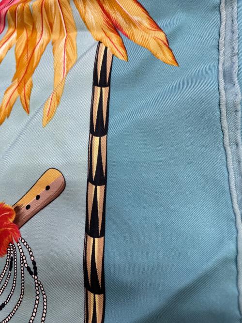 HERMES（エルメス）HERMES (エルメス) カレ　90　BRAZIL スカイブルーの古着・服飾アイテム