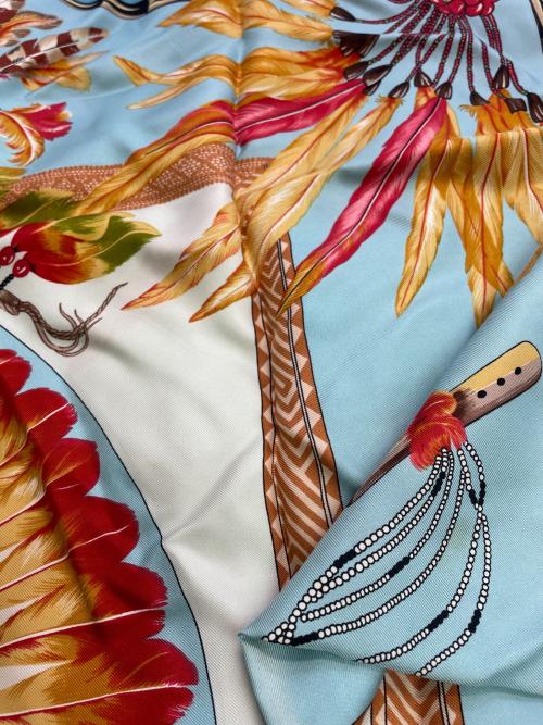 HERMES（エルメス）HERMES (エルメス) カレ　90　BRAZIL スカイブルーの古着・服飾アイテム