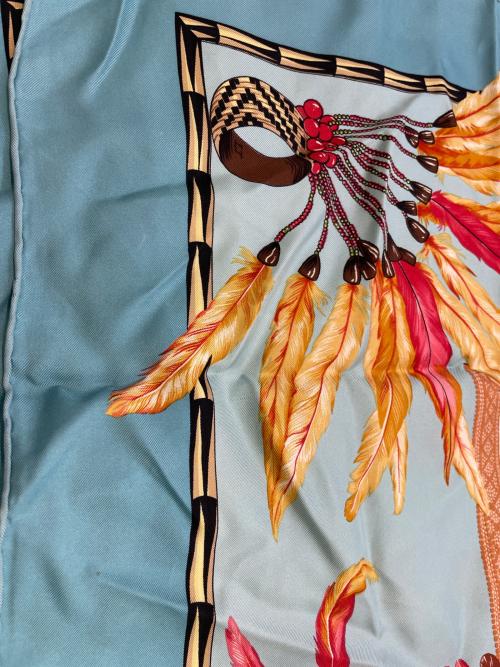 HERMES（エルメス）HERMES (エルメス) カレ　90　BRAZIL スカイブルーの古着・服飾アイテム