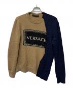 VERSACEヴェルサーチェ）の古着「厚手ニット」｜ブラウン×ネイビー