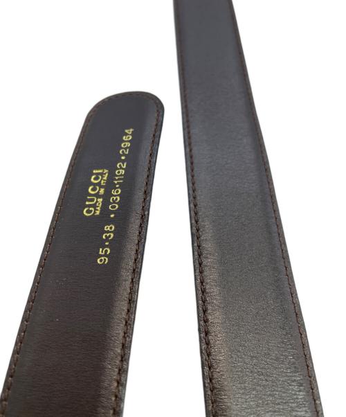 GUCCI（グッチ）GUCCI (グッチ) インターロッキングレザーベルト ブラウンの古着・服飾アイテム