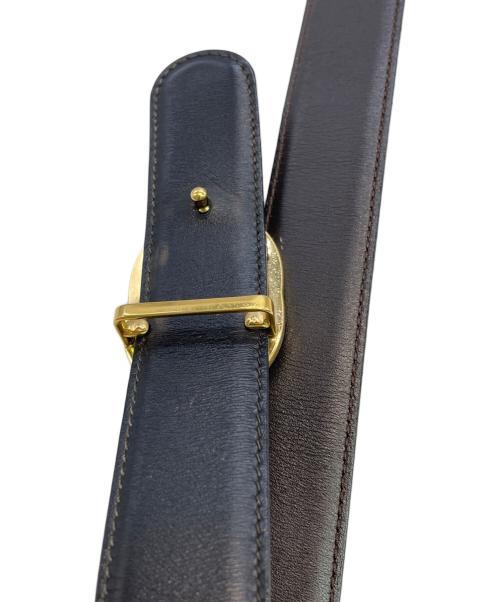 GUCCI（グッチ）GUCCI (グッチ) インターロッキングレザーベルト ブラウンの古着・服飾アイテム