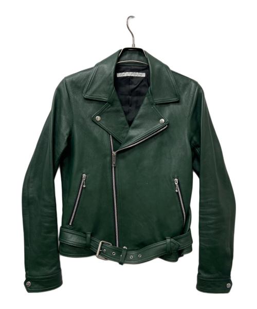 JOHN LAWRENCE SULLIVAN（ジョン ローレンス サリバン）JOHN LAWRENCE SULLIVAN (ジョン ローレンス サリバン) ラムレザージャケット グリーン サイズ:３８の古着・服飾アイテム