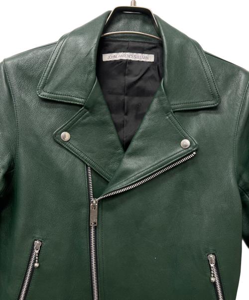 JOHN LAWRENCE SULLIVAN（ジョン ローレンス サリバン）JOHN LAWRENCE SULLIVAN (ジョン ローレンス サリバン) ラムレザージャケット グリーン サイズ:３８の古着・服飾アイテム