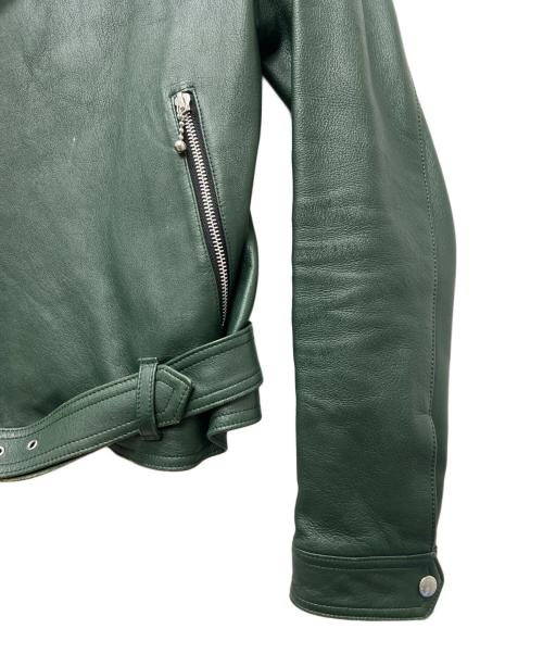 JOHN LAWRENCE SULLIVAN（ジョン ローレンス サリバン）JOHN LAWRENCE SULLIVAN (ジョン ローレンス サリバン) ラムレザージャケット グリーン サイズ:３８の古着・服飾アイテム