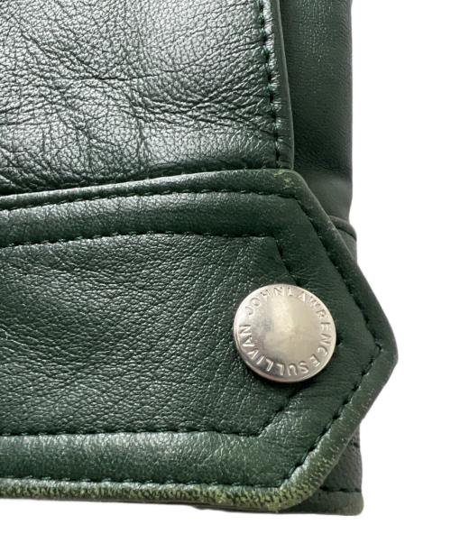 JOHN LAWRENCE SULLIVAN（ジョン ローレンス サリバン）JOHN LAWRENCE SULLIVAN (ジョン ローレンス サリバン) ラムレザージャケット グリーン サイズ:３８の古着・服飾アイテム