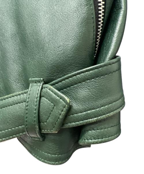 JOHN LAWRENCE SULLIVAN（ジョン ローレンス サリバン）JOHN LAWRENCE SULLIVAN (ジョン ローレンス サリバン) ラムレザージャケット グリーン サイズ:３８の古着・服飾アイテム