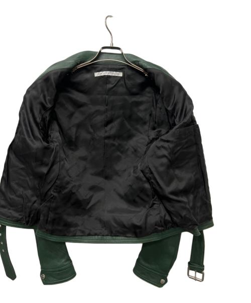 JOHN LAWRENCE SULLIVAN（ジョン ローレンス サリバン）JOHN LAWRENCE SULLIVAN (ジョン ローレンス サリバン) ラムレザージャケット グリーン サイズ:３８の古着・服飾アイテム