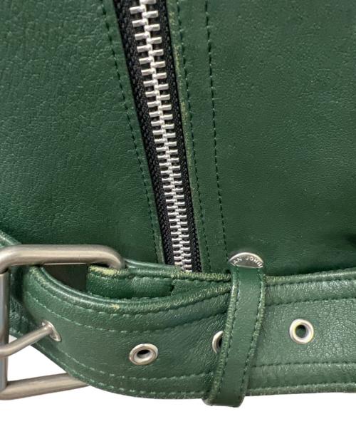 JOHN LAWRENCE SULLIVAN（ジョン ローレンス サリバン）JOHN LAWRENCE SULLIVAN (ジョン ローレンス サリバン) ラムレザージャケット グリーン サイズ:３８の古着・服飾アイテム