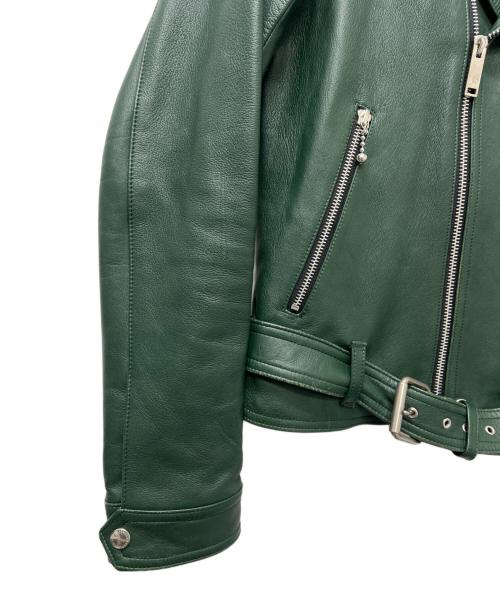 JOHN LAWRENCE SULLIVAN（ジョン ローレンス サリバン）JOHN LAWRENCE SULLIVAN (ジョン ローレンス サリバン) ラムレザージャケット グリーン サイズ:３８の古着・服飾アイテム