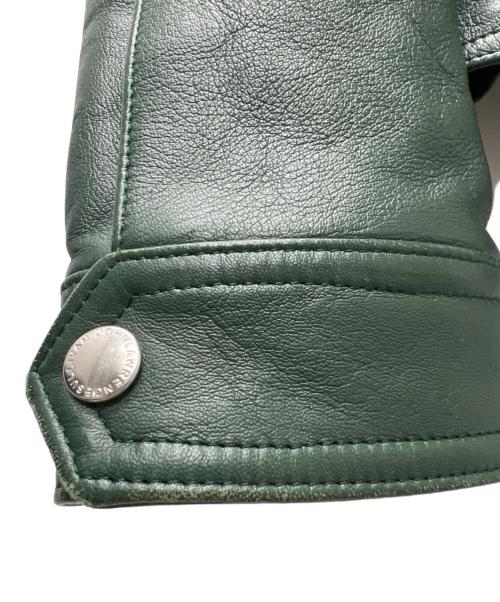 JOHN LAWRENCE SULLIVAN（ジョン ローレンス サリバン）JOHN LAWRENCE SULLIVAN (ジョン ローレンス サリバン) ラムレザージャケット グリーン サイズ:３８の古着・服飾アイテム