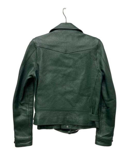 JOHN LAWRENCE SULLIVAN（ジョン ローレンス サリバン）JOHN LAWRENCE SULLIVAN (ジョン ローレンス サリバン) ラムレザージャケット グリーン サイズ:３８の古着・服飾アイテム