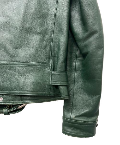 JOHN LAWRENCE SULLIVAN（ジョン ローレンス サリバン）JOHN LAWRENCE SULLIVAN (ジョン ローレンス サリバン) ラムレザージャケット グリーン サイズ:３８の古着・服飾アイテム