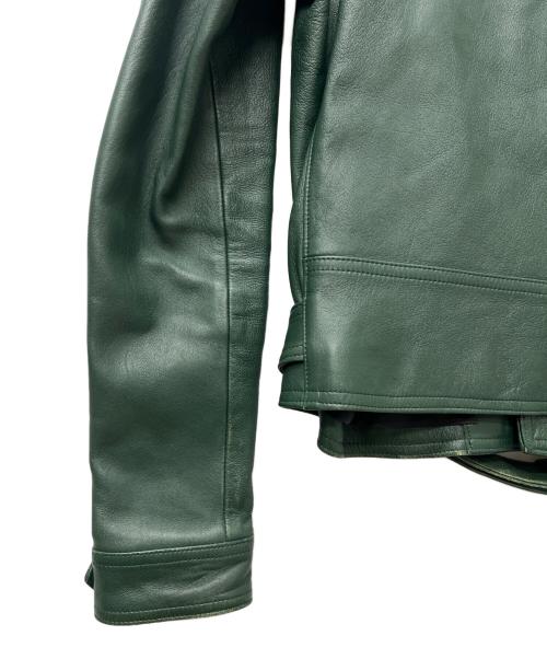 JOHN LAWRENCE SULLIVAN（ジョン ローレンス サリバン）JOHN LAWRENCE SULLIVAN (ジョン ローレンス サリバン) ラムレザージャケット グリーン サイズ:３８の古着・服飾アイテム