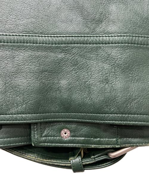 JOHN LAWRENCE SULLIVAN（ジョン ローレンス サリバン）JOHN LAWRENCE SULLIVAN (ジョン ローレンス サリバン) ラムレザージャケット グリーン サイズ:３８の古着・服飾アイテム