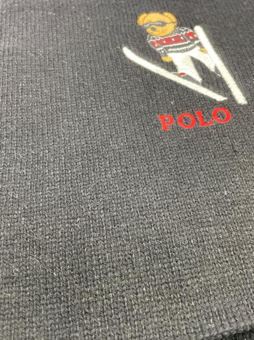 POLO RALPH LAUREN（ポロ・ラルフローレン）POLO RALPH LAUREN (ポロ・ラルフローレン) マフラー ブラックの古着・服飾アイテム