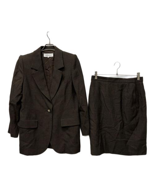 Yves Saint Laurent（イヴサンローラン）Yves Saint Laurent (イヴサンローラン) セットアップスーツ ベージュ サイズ:４０の古着・服飾アイテム