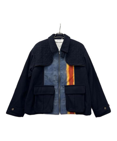 KYOU（キョウ）KYOU (キョウ) ウール切替コート ネイビー サイズ:２の古着・服飾アイテム