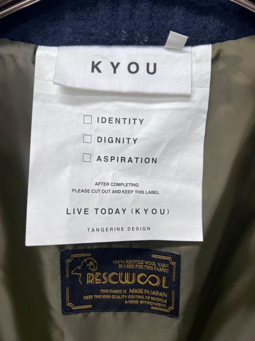 KYOU（キョウ）KYOU (キョウ) ウール切替コート ネイビー サイズ:２の古着・服飾アイテム