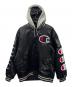 Champion（チャンピオン）の古着「Hooded Satin Varsity Jacket」｜ブラック