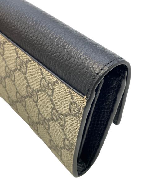 GUCCI（グッチ）GUCCI (グッチ) コンチネンタルウォレット ベージュ×ブラックの古着・服飾アイテム