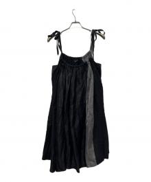 NAKAGAMI（ナカガミ）の古着「異素材切替キャミソールワンピース」｜ブラック
