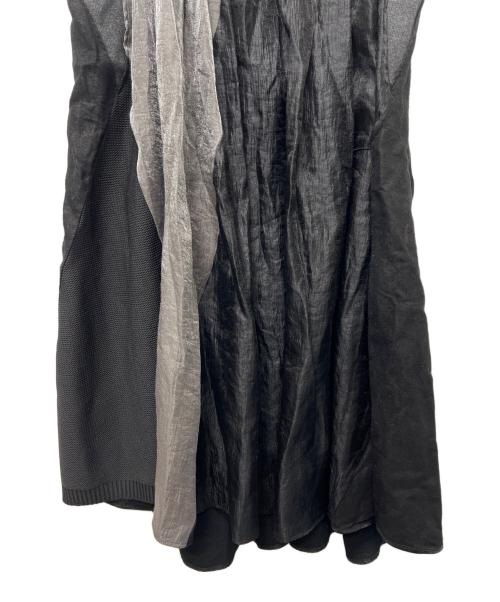 NAKAGAMI（ナカガミ）NAKAGAMI (ナカガミ) 異素材切替キャミソールワンピース ブラック サイズ:Ｍの古着・服飾アイテム