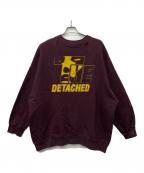 RAF SIMONSラフシモンズ）の古着「ダメージ加工クルーネックスウェット」｜ブラウン