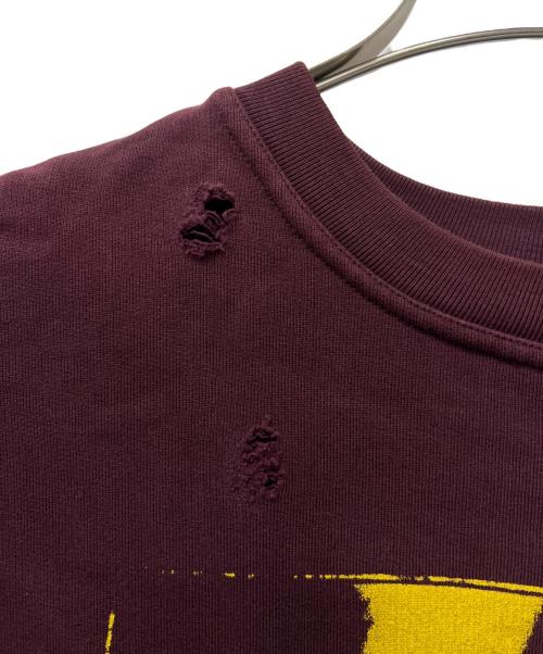 RAF SIMONS（ラフシモンズ）RAF SIMONS (ラフシモンズ) ダメージ加工クルーネックスウェット ブラウン サイズ:Ｍの古着・服飾アイテム