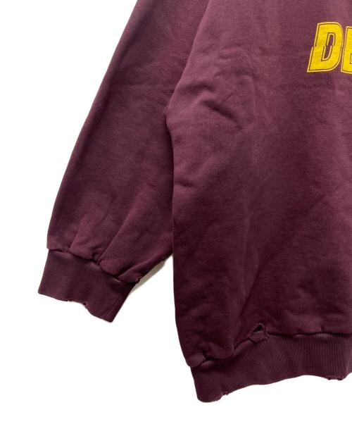 RAF SIMONS（ラフシモンズ）RAF SIMONS (ラフシモンズ) ダメージ加工クルーネックスウェット ブラウン サイズ:Ｍの古着・服飾アイテム