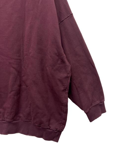 RAF SIMONS（ラフシモンズ）RAF SIMONS (ラフシモンズ) ダメージ加工クルーネックスウェット ブラウン サイズ:Ｍの古着・服飾アイテム