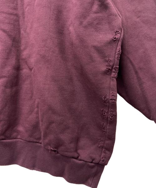 RAF SIMONS（ラフシモンズ）RAF SIMONS (ラフシモンズ) ダメージ加工クルーネックスウェット ブラウン サイズ:Ｍの古着・服飾アイテム