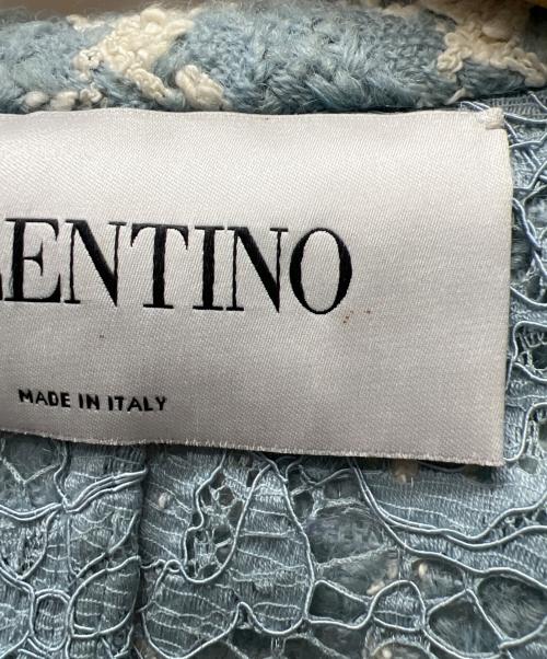 VALENTINO（ヴァレンティノ）VALENTINO (ヴァレンティノ) ツイードセットアップスーツ スカイブルー サイズ:３８の古着・服飾アイテム
