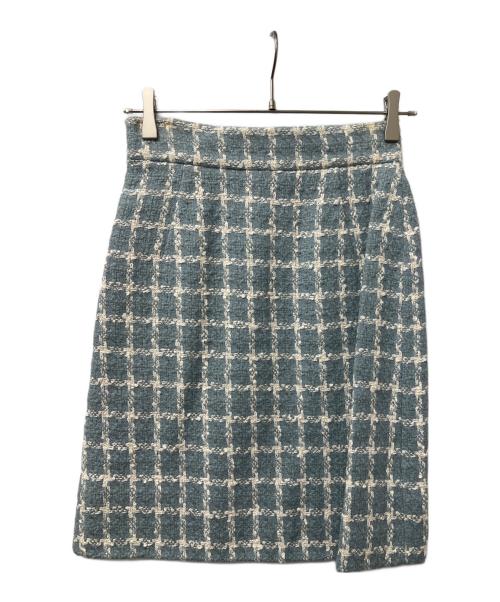 VALENTINO（ヴァレンティノ）VALENTINO (ヴァレンティノ) ツイードセットアップスーツ スカイブルー サイズ:３８の古着・服飾アイテム