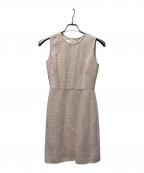 VALENTINOヴァレンティノ）の古着「ツイードノースリーブワンピース」｜ピンク