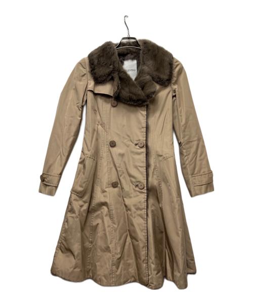 VALENTINO（ヴァレンティノ）VALENTINO (ヴァレンティノ) ファー付コート ベージュ サイズ:不明の古着・服飾アイテム