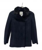 VALENTINOヴァレンティノ）の古着「ミンクファームートンコート」｜ネイビー