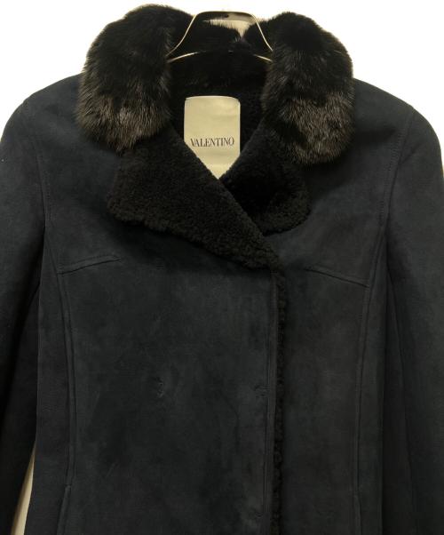 VALENTINO（ヴァレンティノ）VALENTINO (ヴァレンティノ) ミンクファームートンコート ネイビー サイズ:３６の古着・服飾アイテム