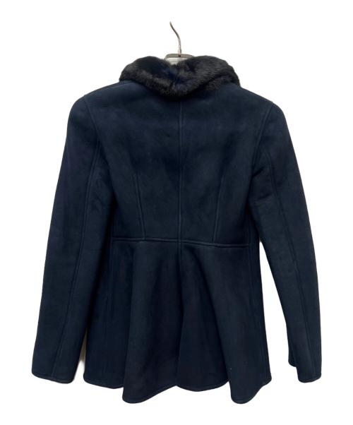 VALENTINO（ヴァレンティノ）VALENTINO (ヴァレンティノ) ミンクファームートンコート ネイビー サイズ:３６の古着・服飾アイテム