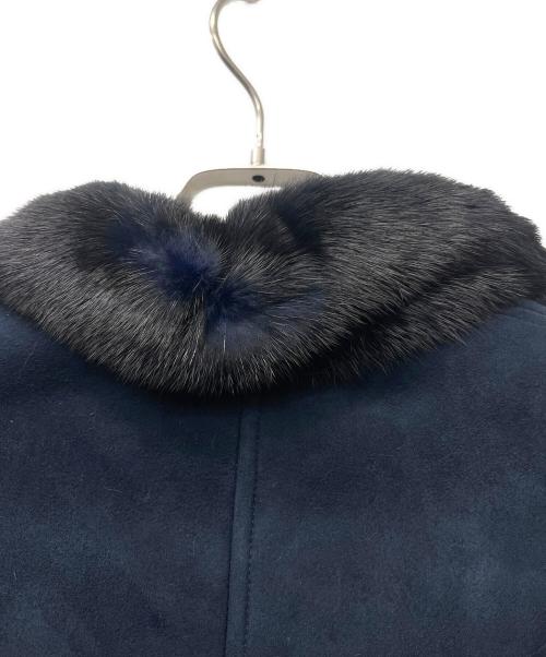 VALENTINO（ヴァレンティノ）VALENTINO (ヴァレンティノ) ミンクファームートンコート ネイビー サイズ:３６の古着・服飾アイテム