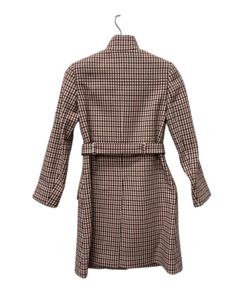 MIU MIU（ミュウミュウ）MIU MIU (ミュウミュウ) チェックコート レッド×ベージュ サイズ:３６の古着・服飾アイテム