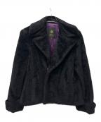 DRAWERドゥロワー）の古着「フェイクファージャケット」｜ブラック
