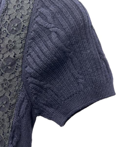 VALENTINO（ヴァレンティノ）VALENTINO (ヴァレンティノ) ニット半袖ワンピース ネイビー サイズ:Ｓの古着・服飾アイテム