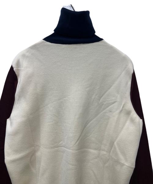 CELINE（セリーヌ）CELINE (セリーヌ) 薄手ニット ホワイト×ネイビー サイズ:Ｓの古着・服飾アイテム
