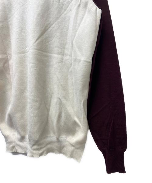 CELINE（セリーヌ）CELINE (セリーヌ) 薄手ニット ホワイト×ネイビー サイズ:Ｓの古着・服飾アイテム