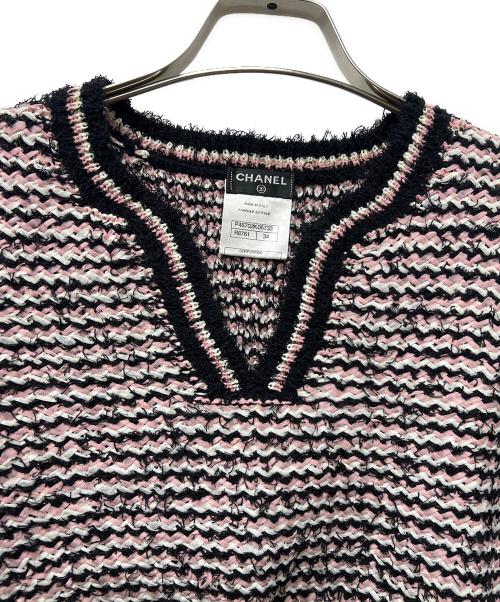 CHANEL（シャネル）CHANEL (シャネル) キーネックニット ピンク サイズ:３４の古着・服飾アイテム
