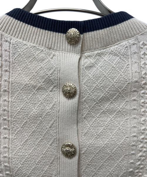 CHANEL（シャネル）CHANEL (シャネル) アンサンブルニット&スカート ホワイト×ネイビー サイズ:３６の古着・服飾アイテム