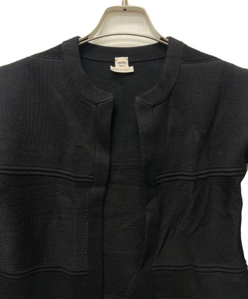 HERMES（エルメス）HERMES (エルメス) 厚手カーディガン ブラック サイズ:３４の古着・服飾アイテム