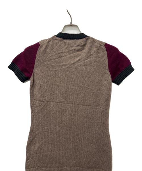 CHANEL（シャネル）CHANEL (シャネル) 半袖ワンピース ベージュ×レッド サイズ:３６の古着・服飾アイテム